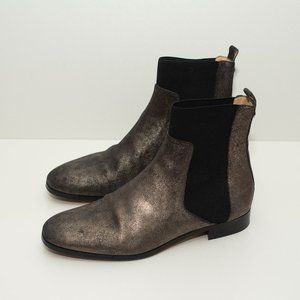 Jimmy Choo Chelsea Anthracite Metallic Shimmer Ankle Boots